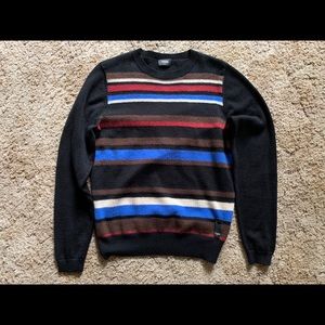 Fendi Color Block Black Wool Sweater Size M